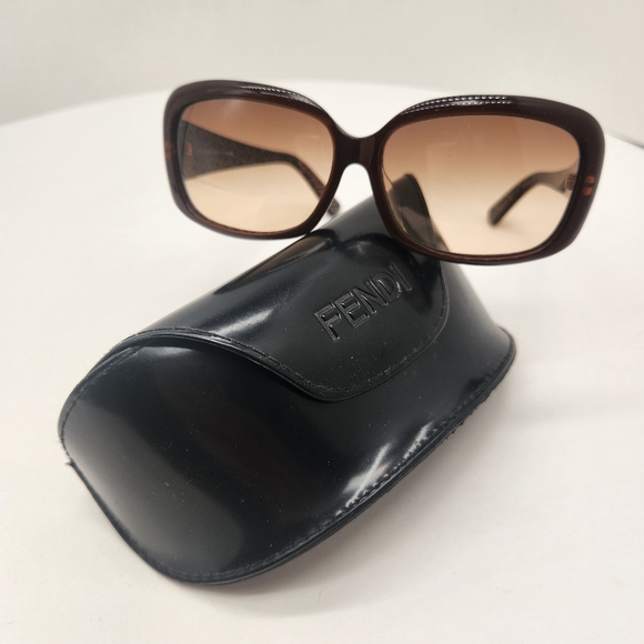 Fendi sunglasses women\'s brown logo full rim FS347AF square luxury Made Italy main image 5